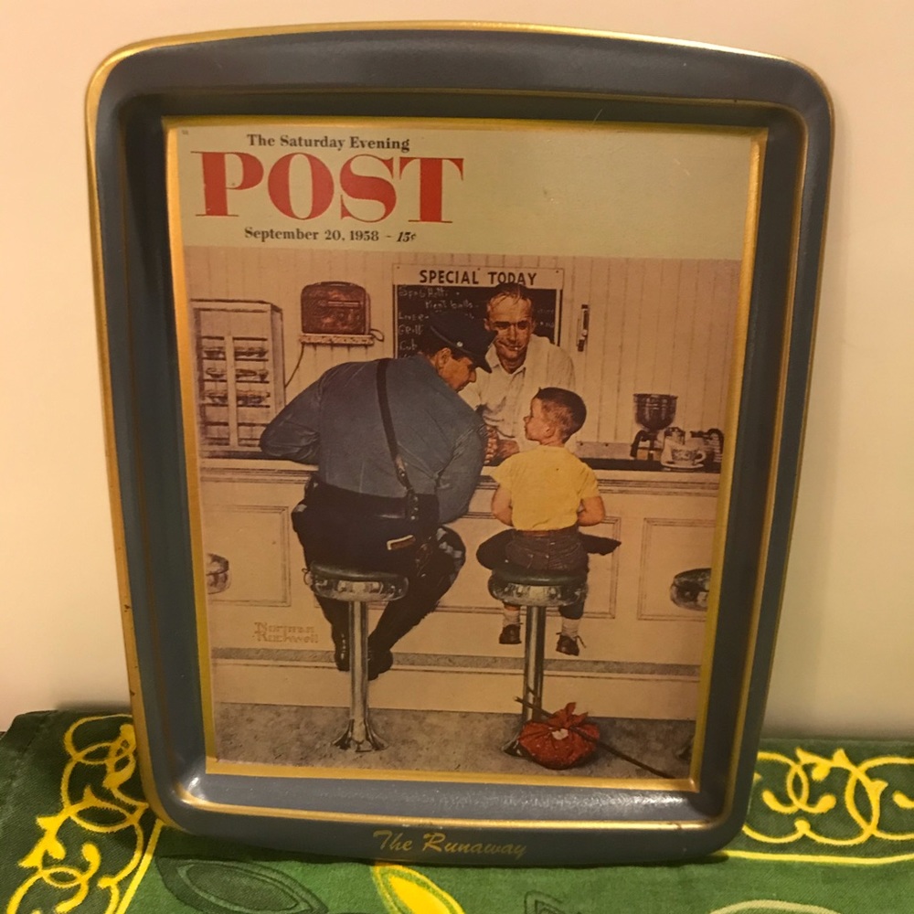 ‼️Sold‼️Norman Rockwell Tin Tray - Picture 2 of 11